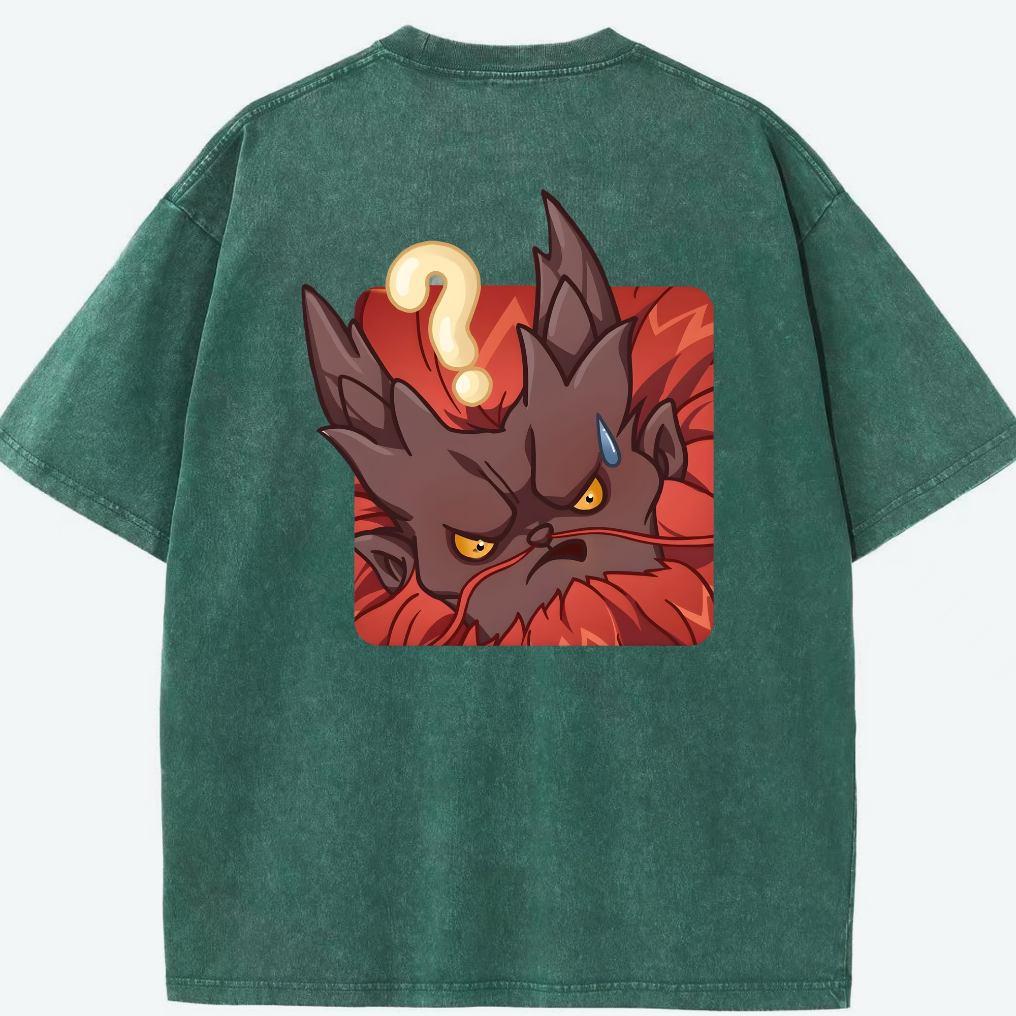（画像用） Ne Zha 2 ナタ 魔童の大暴れ 綿100% ヴィンテージ風 半袖Tシャツ（背面プリント）